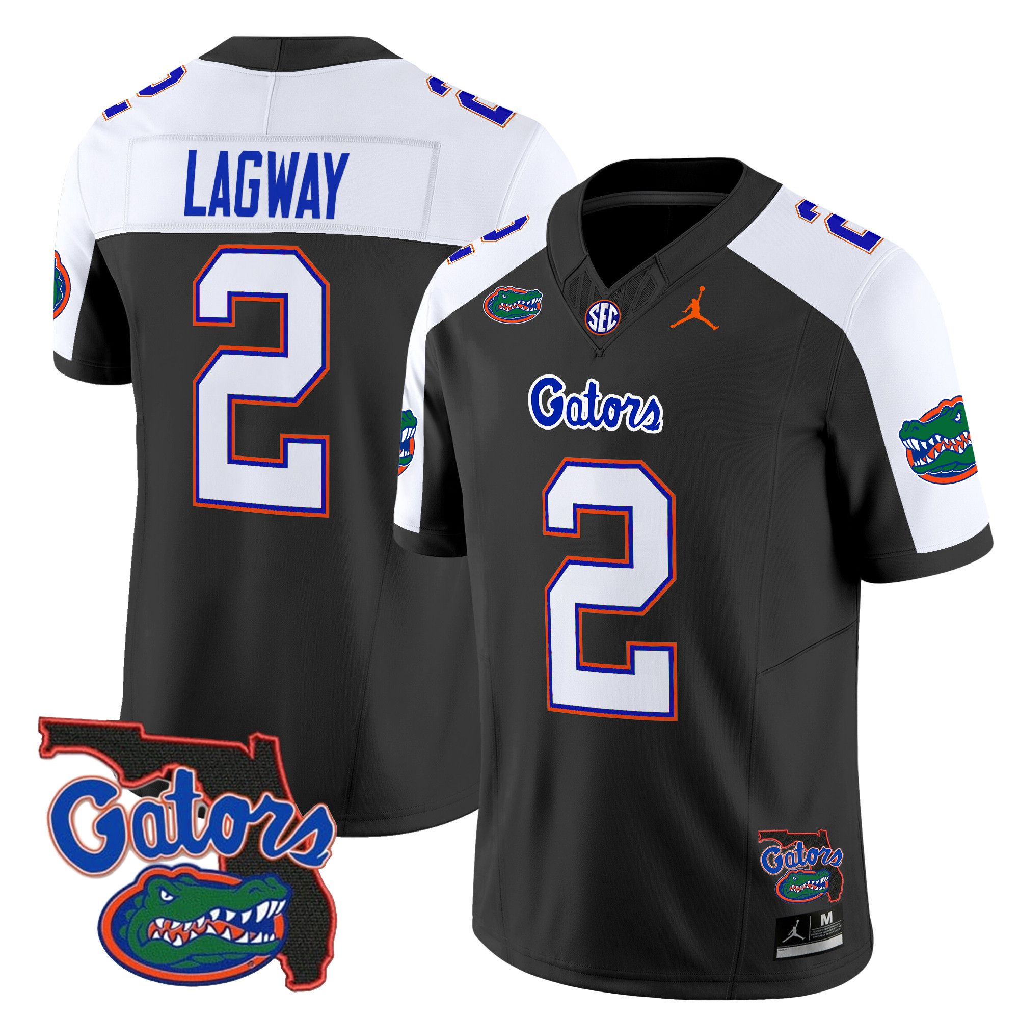 Men Florida Gators 2 Lagway Black 2024 Florida Patch Vapor Limited NCAA Jersey